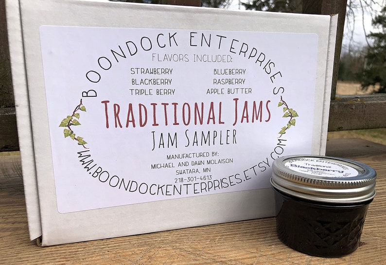 Jam and Jelly Sampler Gift Set Contains Six 4 oz. Jars of Etsy