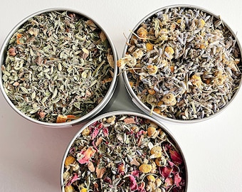 Pick 3 Organic Herbal Teas - Choose from 15 All Natural Decaffeinated Flavors - Loose Leaf Tea Blend