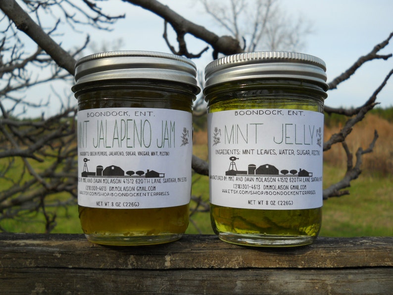 Mint Jelly and Mint Jalapeno Jelly Herbal Jelly in 8 oz Jars Etsy