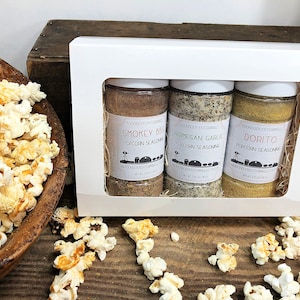 Gourmet Popcorn Seasoning Gift Set - Customize with Your Choice of 3 Popcorn Seasonings - Party Popcorn Bar