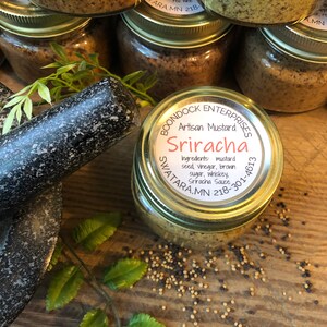 Spicy Sriracha Gourmet Mustard - Artisan Coarse Ground Condiment for Charcuterie Board