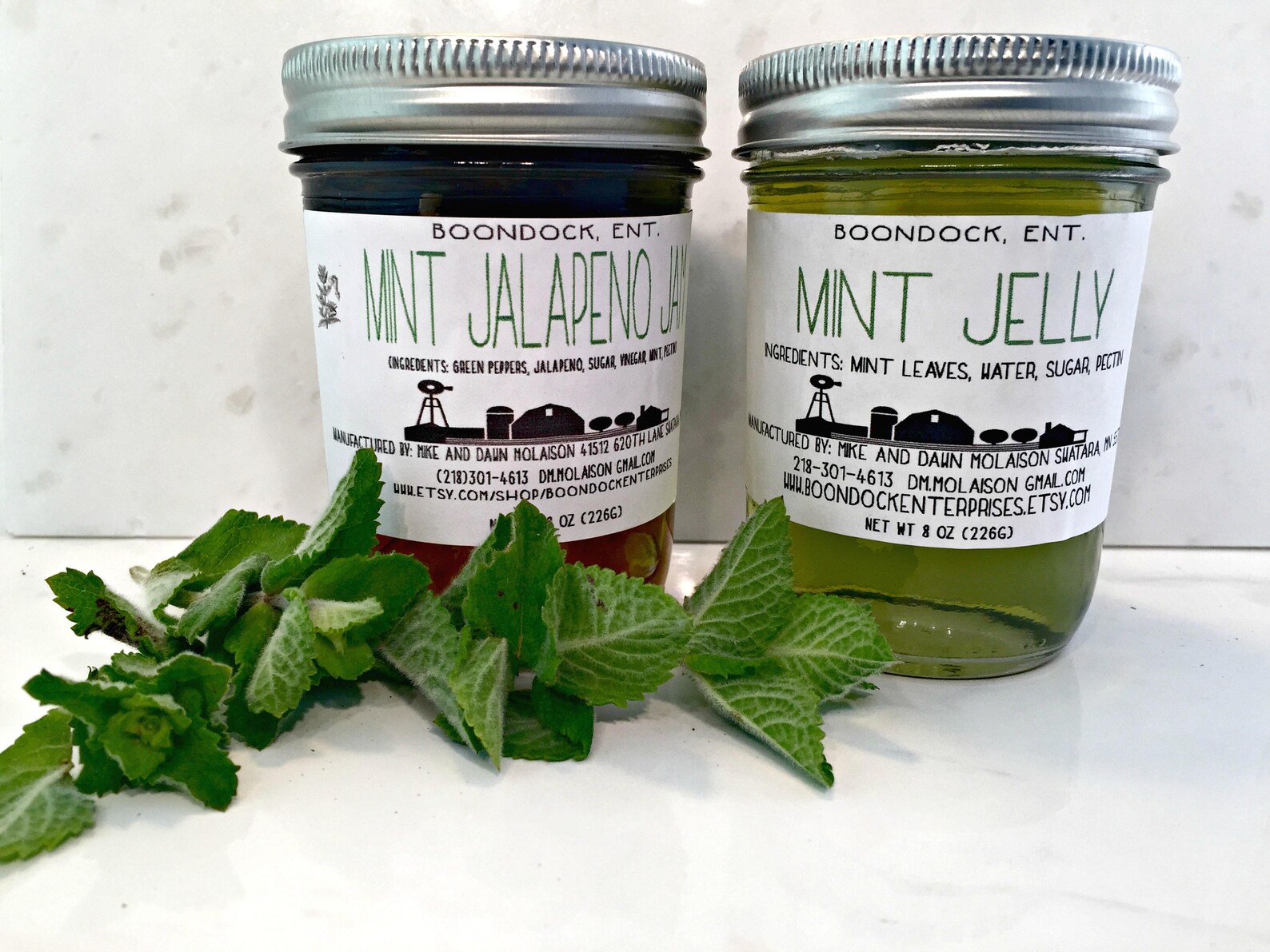 Mint Jelly and Mint Jalapeno Jelly Herbal Jelly in 8 Oz Jars Etsy