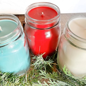 Fall and Christmas Soy Candles - Choose From 9 Seasonal Scents - American Soy Wax - Holiday 16 oz Jar Candle Gift from Boondock Enterprises