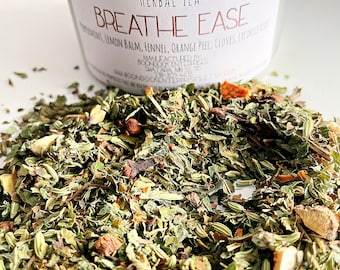 Breathe Ease Herbal Tea - Organic Caffeine Free Tea Gift - Loose Leaf Tea Herb Blend - All Natural Tea Infusion