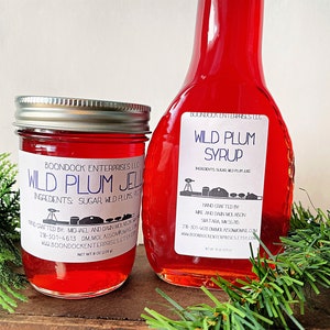 Wild Crafted Plum Syrup and Wild Plum Jelly - All Natural Breakfast Pancake Syrup