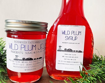 Wild Crafted Plum Syrup and Wild Plum Jelly - All Natural Breakfast Pancake Syrup