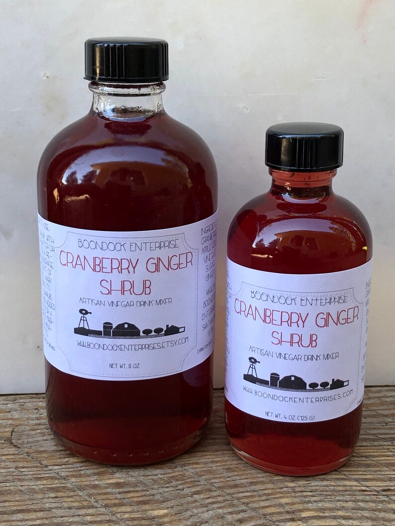 Cranberry Ginger Shrub Drinking Vinegar Tonic Fresh Fruit Etsy