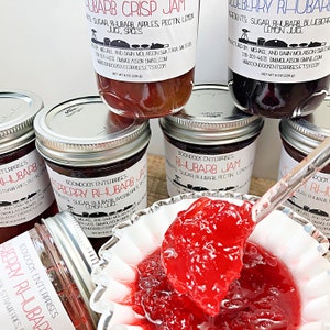 Homemade Rhubarb Jam - Choose from 7 Flavors - Pure and Wholesome Jam from our Farm to your Table