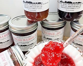 Homemade Rhubarb Jam - Choose from 7 Flavors - Pure and Wholesome Jam from our Farm to your Table