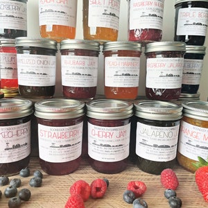 Pick 3 Homemade Jam or Jelly in 8 oz jars - Wide Assortment of Gourmet Flavors to Choose From - All Natural Farm to Table Jams