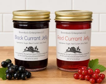 Red Currant and/or Black Currant Jelly - Homemade Gourmet Currant Jelly - Small Batch Fruit Jelly - Farm Fresh Preserve - Choose Your Flavor