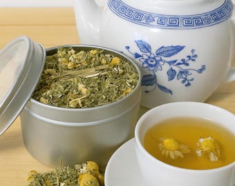 Sunset Soother Herbal Tea: Organic Citrus Mint Loose Leaf Blend - Caffeine Free