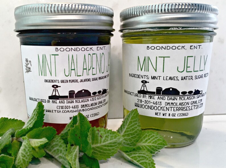 Mint Jelly and Mint Jalapeno Jelly Herbal Jelly in 8 oz Jars Etsy