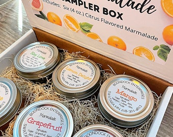 Citrus Marmalade Sampler Gift Box - Six (4 oz) Jars of Assorted Marmalade Flavors