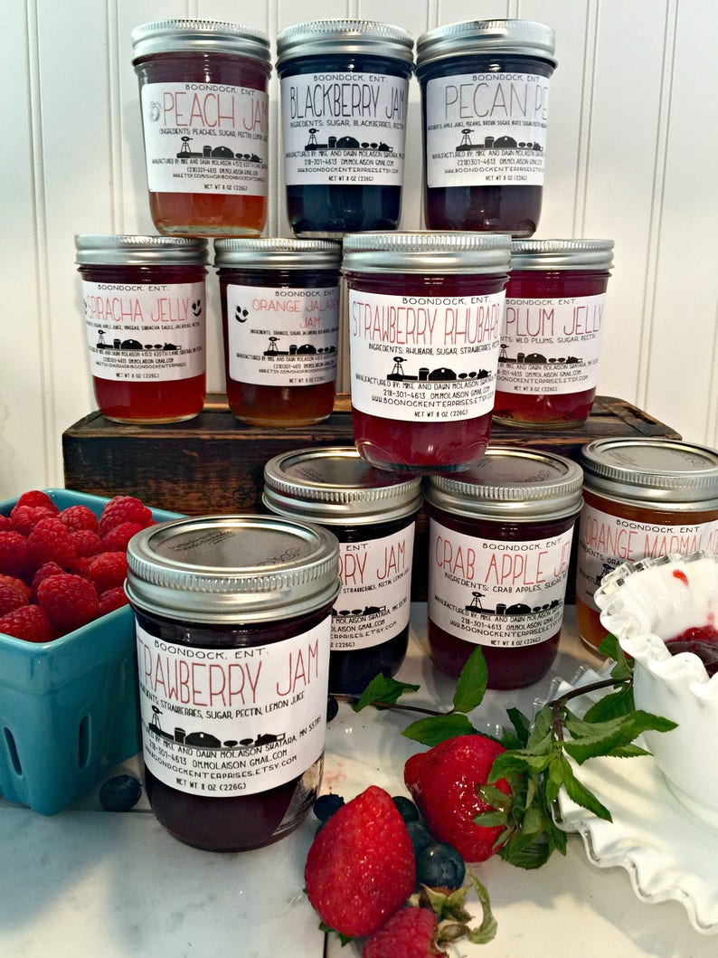 Bulk Jam Lot Case of 12 Jars 8 oz SHIPPING INCLUDED Etsy