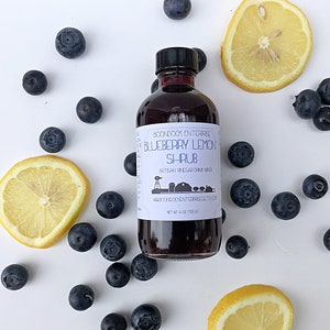 Blueberry Lemon Shrub - Herbal Infused Drinking Vinegar - Cocktail and Mocktail Mixer