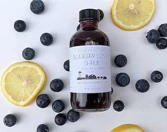 Blueberry Lemon Shrub - Herbal Infused Drinking Vinegar - Cocktail and Mocktail Mixer