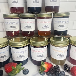 Pick from 40+ Flavors of Jam or Jelly - Wide Assortment of Homemade Gourmet Flavors to Choose From - Fresh from Our Farm to Your Table