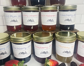 Pick from 40+ Flavors of Jam or Jelly - Wide Assortment of Homemade Gourmet Flavors to Choose From - Fresh from Our Farm to Your Table