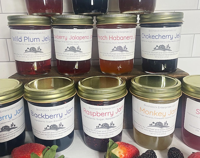 Pick from 40+ Flavors of Jam or Jelly - Wide Assortment of Homemade Gourmet Flavors to Choose From - Fresh from Our Farm to Your Table