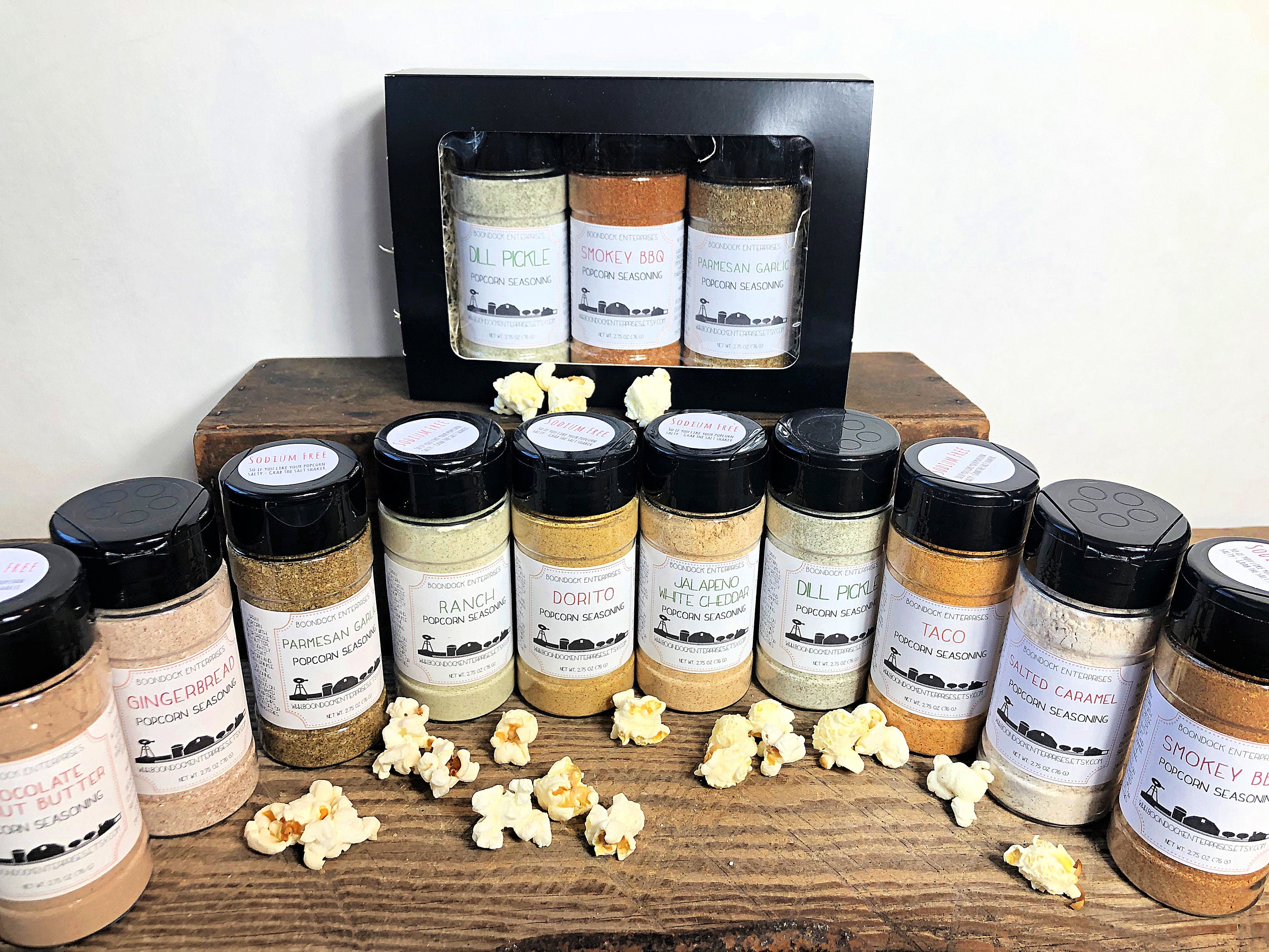 Gourmet Popcorn Seasoning Gift Set Flavored Popcorn Mix Etsy