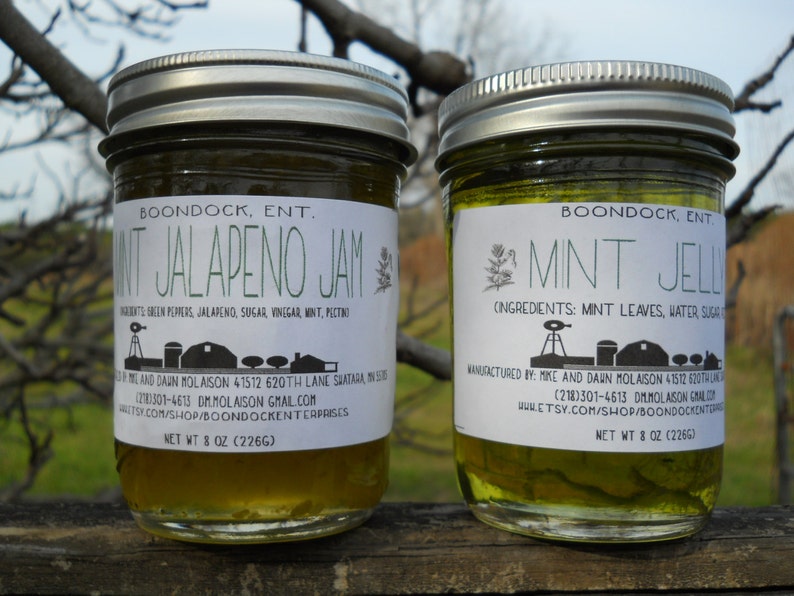 Mint Jelly and Mint Jalapeno Jelly Herbal Jelly in 8 oz Jars Etsy