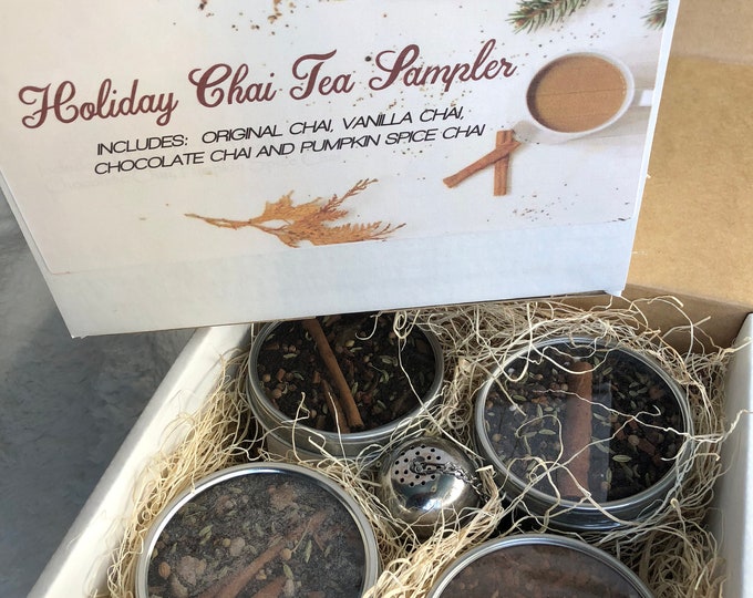 Holiday Chai Tea Gift Box Includes 4 Flavors of Chai Tea Original