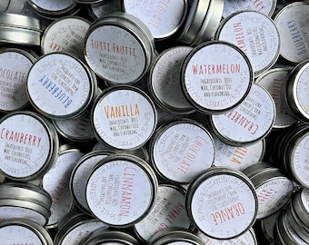 All Natural Lip Balms - Choice of 16 Flavors - Organic Lip Salve - Chap Stick - Party Favors - Boondock Enterprises