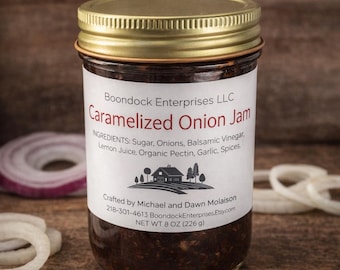 Mermelada de cebolla caramelizada – Untable de cebolla dulce y salado para tabla de embutidos – Condimento gourmet para hamburguesas
