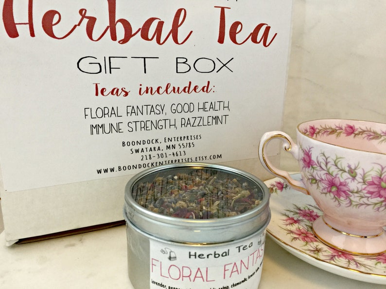 Herbal Tea Sampler Box Four 8 Oz Assorted Tea Flavors Etsy