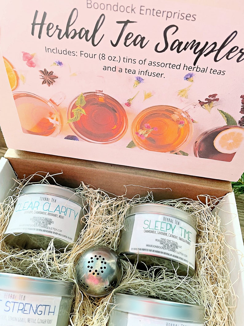 Herbal Tea Sampler Box - Your Choice of 4 Herb Loose Leaf Tea Blends ...