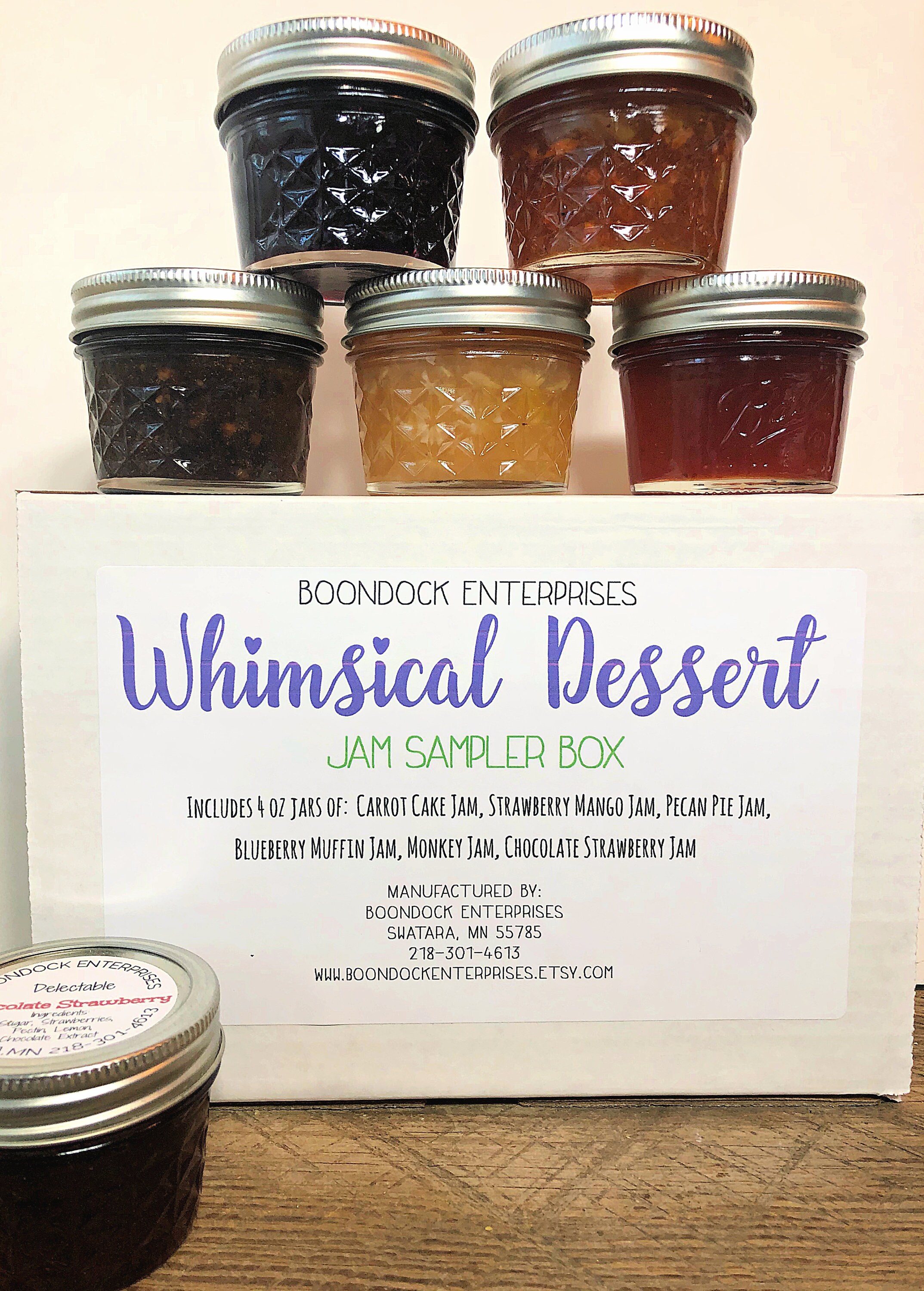 Jam Sampler Gift Box with 6 Unique Flavors - (4 oz) Jars of Assorted …