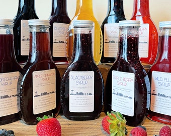 Fruit Syrup Using Whole Berries - Choose from 10 Different Flavors