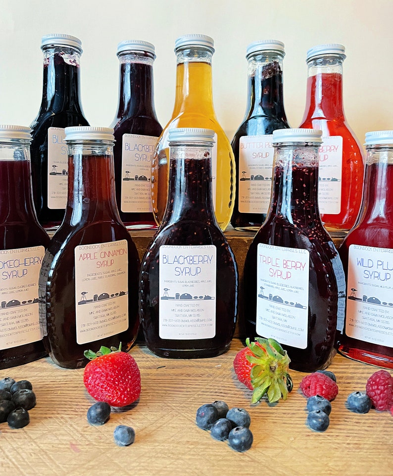 Fruit Syrup Using Whole Berries - Choose from 10 Different Flavors 