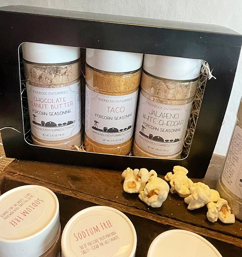 Gourmet Popcorn Seasoning Gift Set Customize With Your Etsy