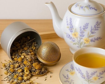 Sleepy Time Herbal Tea • Organic Caffeine-Free Loose Leaf Blend • Chamomile Lavender & Mint • All Natural Tea Infusion