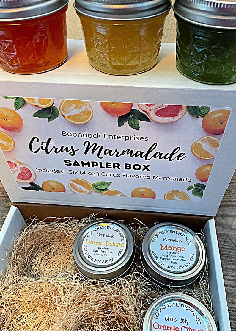 Citrus Marmalade Sampler Gift Box Six 4 oz Jars of Assorted Marmalade Flavors image 6