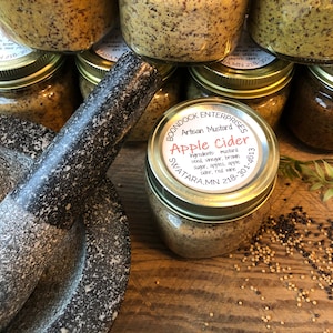 Sweet Apple Cider Gourmet Mustard - Artisan Coarse Ground Condiment for Charcuterie Board