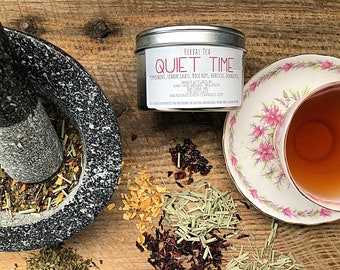 Quiet Time Herbal Tea - Organic Caffeine Free Tea Gift - Loose Leaf Healthy Herb Blend - All Natural Tea Infusion