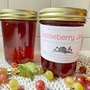 Gooseberry Jelly - Tart Sweet Heirloom Preserve - Homemade Jelly from our Farm to your Table