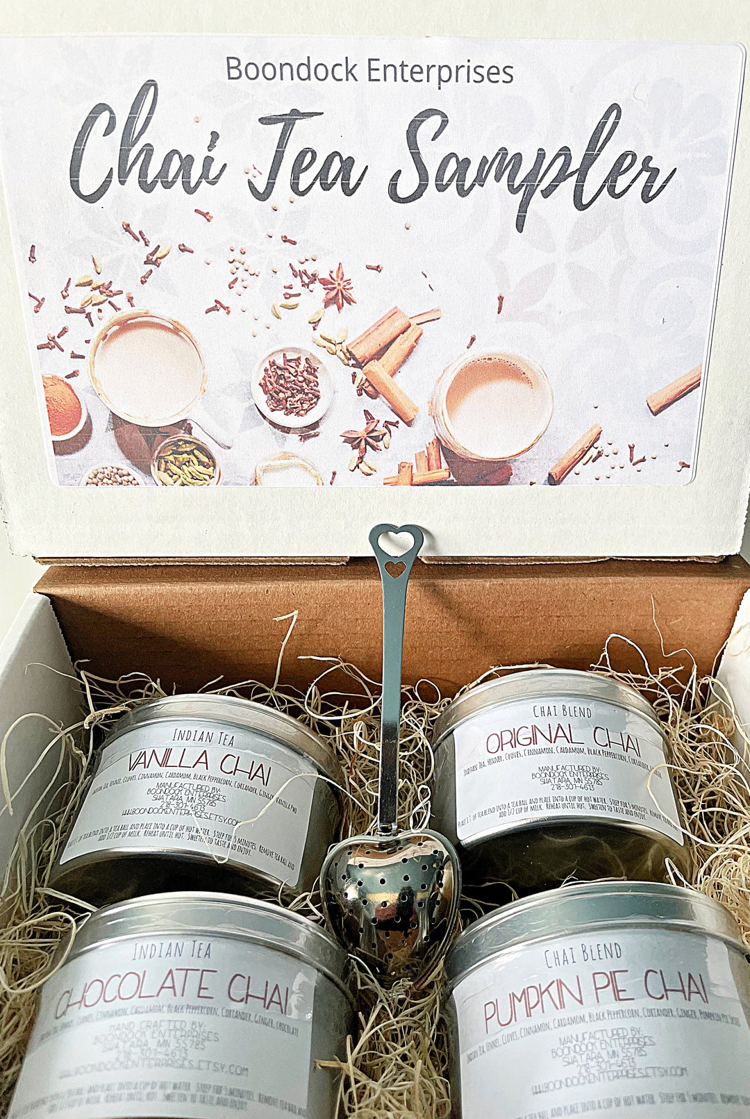 Chai Tea Sampler Gift Box - Includes 4 Flavors of Chai Tea - Original ...
