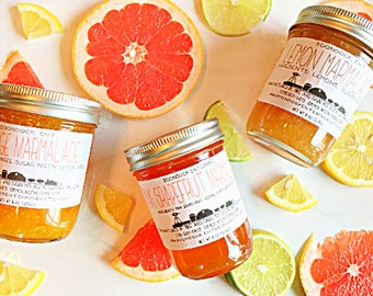 Orange Marmalade - Lemon Marmalade - Grapefruit Marmalade - Choose From 6 Different Flavors of Homemade Citrus Marmalade and Jam
