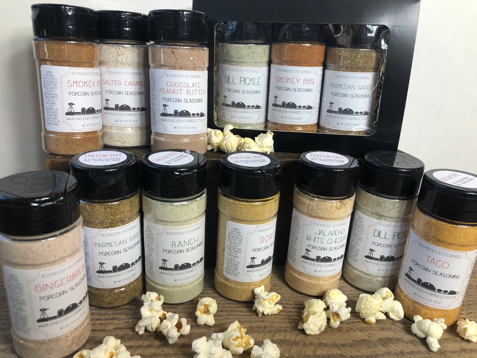 Gourmet Popcorn Seasoning Gift Set Flavored Popcorn Mix Etsy