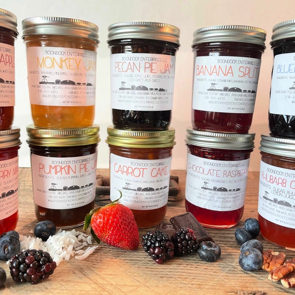 Pick 3 Gourmet Jam Flavors - Choose From 9 Unique Homemade Jams - Pure and Wholesome Treats from Our Farm to Your Table