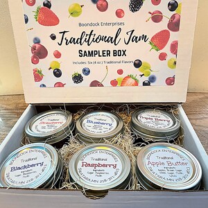 Traditional Jam Sampler Gift Box Six 4 oz. Jars of Assorted Classic Jam Flavors image 5