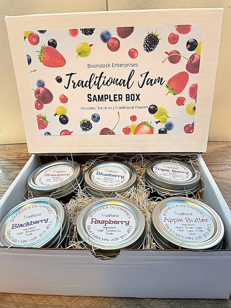 Traditional Jam Sampler Gift Box Six 4 oz. Jars of Assorted Classic Jam Flavors image 5