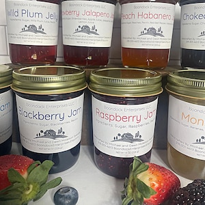 Pick 3 Homemade Jam or Jelly in 8 oz. jars - Wide Assortment of Gourmet Flavors to Choose From - Farm to Table Jams - Vegan and Gluten Free