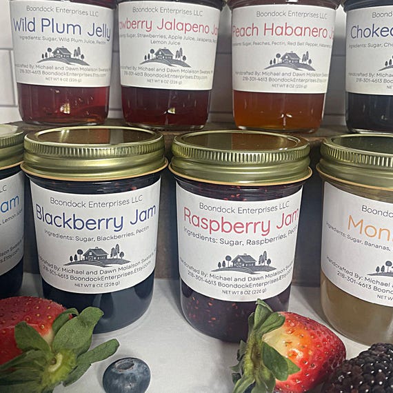 Pick 3 Homemade Jam or Jelly in 8 oz. jars - Wide Assortment of Gourmet Flavors to Choose From - Farm to Table Jams - Vegan and Gluten Free