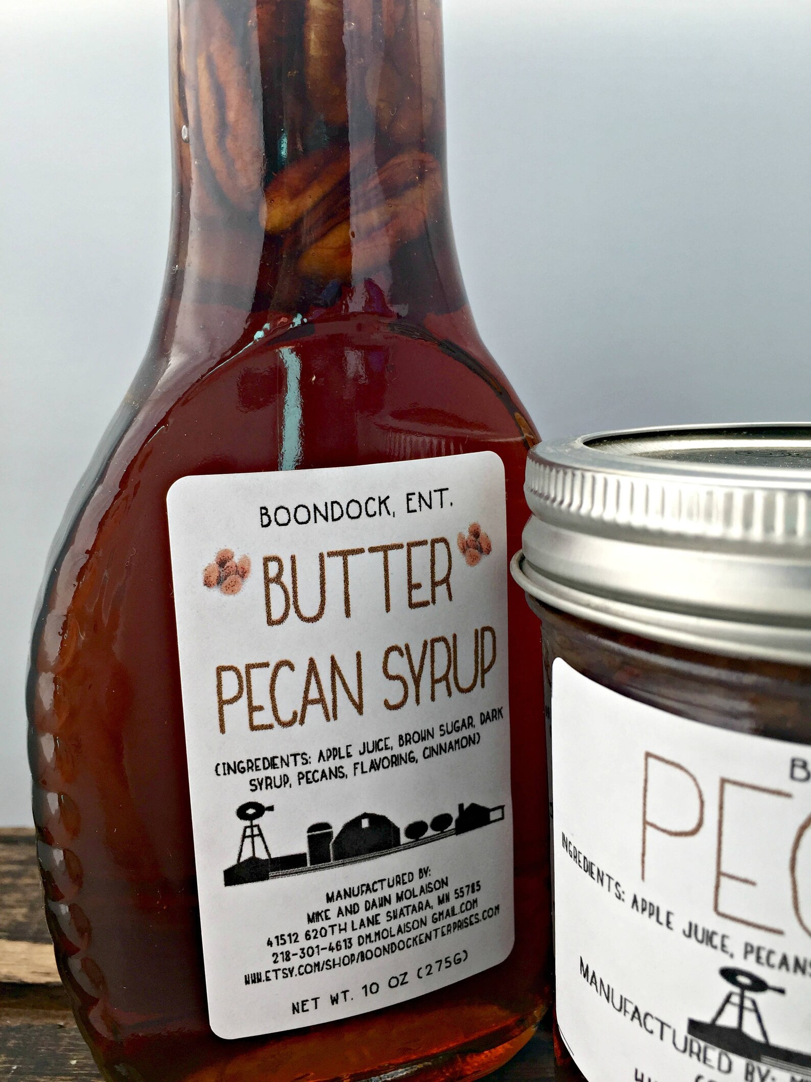 Butter Pecan Syrup and Pecan Pie Jam Combo Pancake Breakfast Etsy