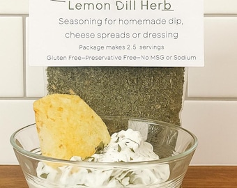 Mélange d'herbes et de citron et d'aneth - Boules de fromage et mélange à trempette sans gluten - Sans sodium, sucre ou GMS - Assaisonnement pour poisson, poulet et pommes de terre au four